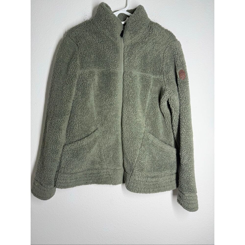 Free Country Women’s Alpine Design Sherpa Teddy Jacket Full Zip Pockets Size M